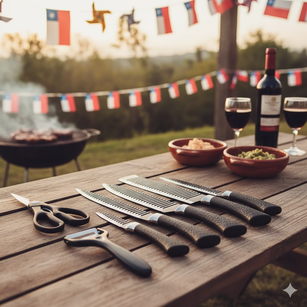 ¡EL ASADO PERFECTO COMIENZA AQUÍ! Prepara tu 18 de Septiembre con el Set de Cuchillos de los Parrilleros Expertos.