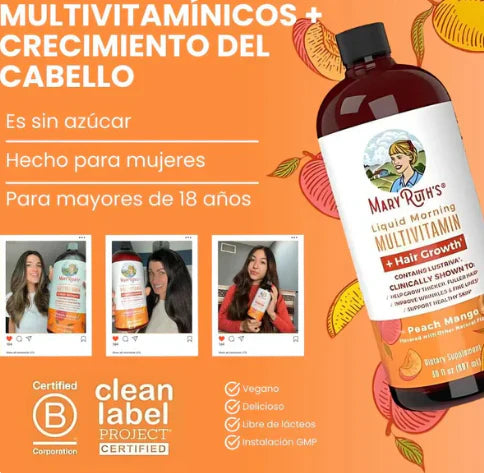 Mary Ruths Multivitaminico - ¡BELLEZA DESDE ADENTRO! Piel, cabello y uñas perfectas en cada gota. ¡Lleva 2x1 Hoy!