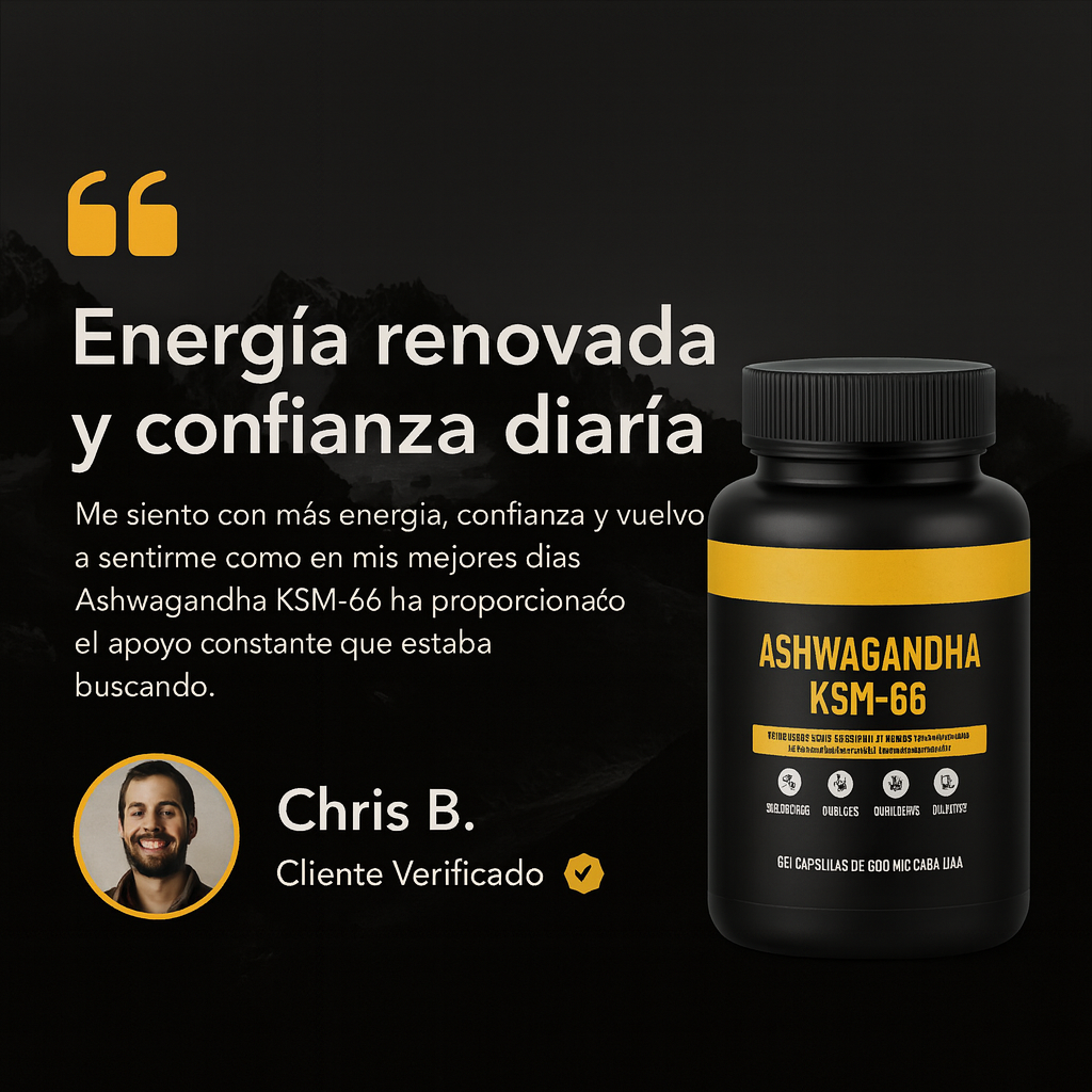 Ashwagandha KSM-66™ - Descubre el Secreto Natural para Cuerpo y Mente en Equilibrio (60 CAPSULAS DE 600 MG)