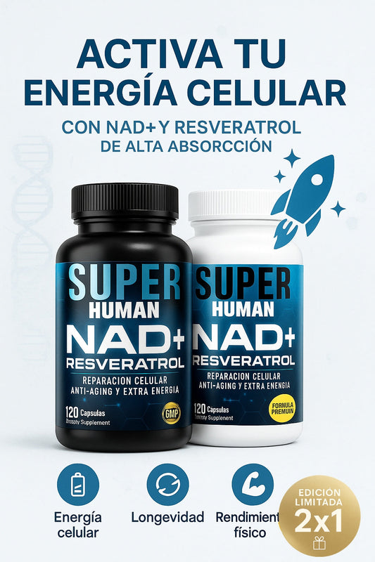 💊NAD+ Resveratrol – ¡Llévate el Doble de Energía Celular con Nuestra Promo 2x1!🧬