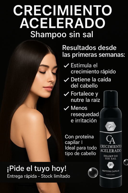 SHAMPOO 400% CRECIMIENTO- Pruébalo y disfruta de un cabello más largo y fuerte ✨SOLO POR HOY 2X1✨