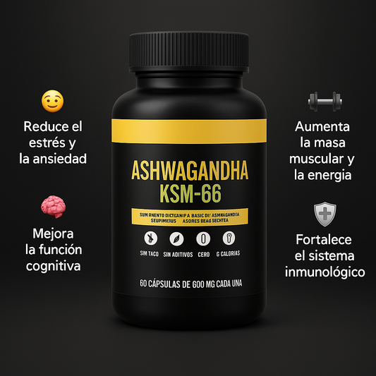 Ashwagandha KSM-66™ - Descubre el Secreto Natural para Cuerpo y Mente en Equilibrio (60 CAPSULAS DE 600 MG)