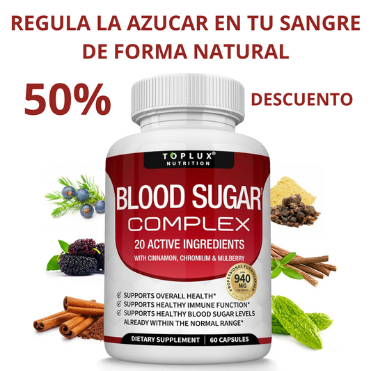 Blood Sugar Suplemento - Regula Tus Niveles De Azúcar Y Mejora Tu Energía ¡Adiós Antojos!